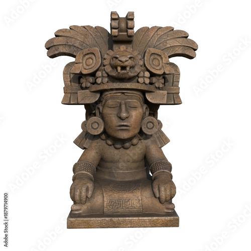 Aztec Chac Mool reproduction isolated over a white background