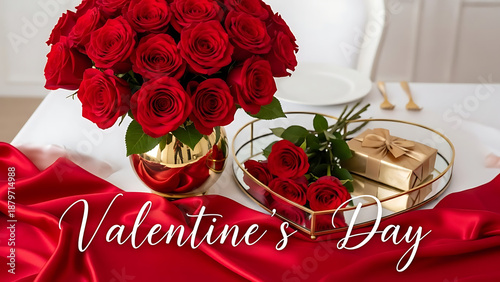 Romantic valentine's day table setting