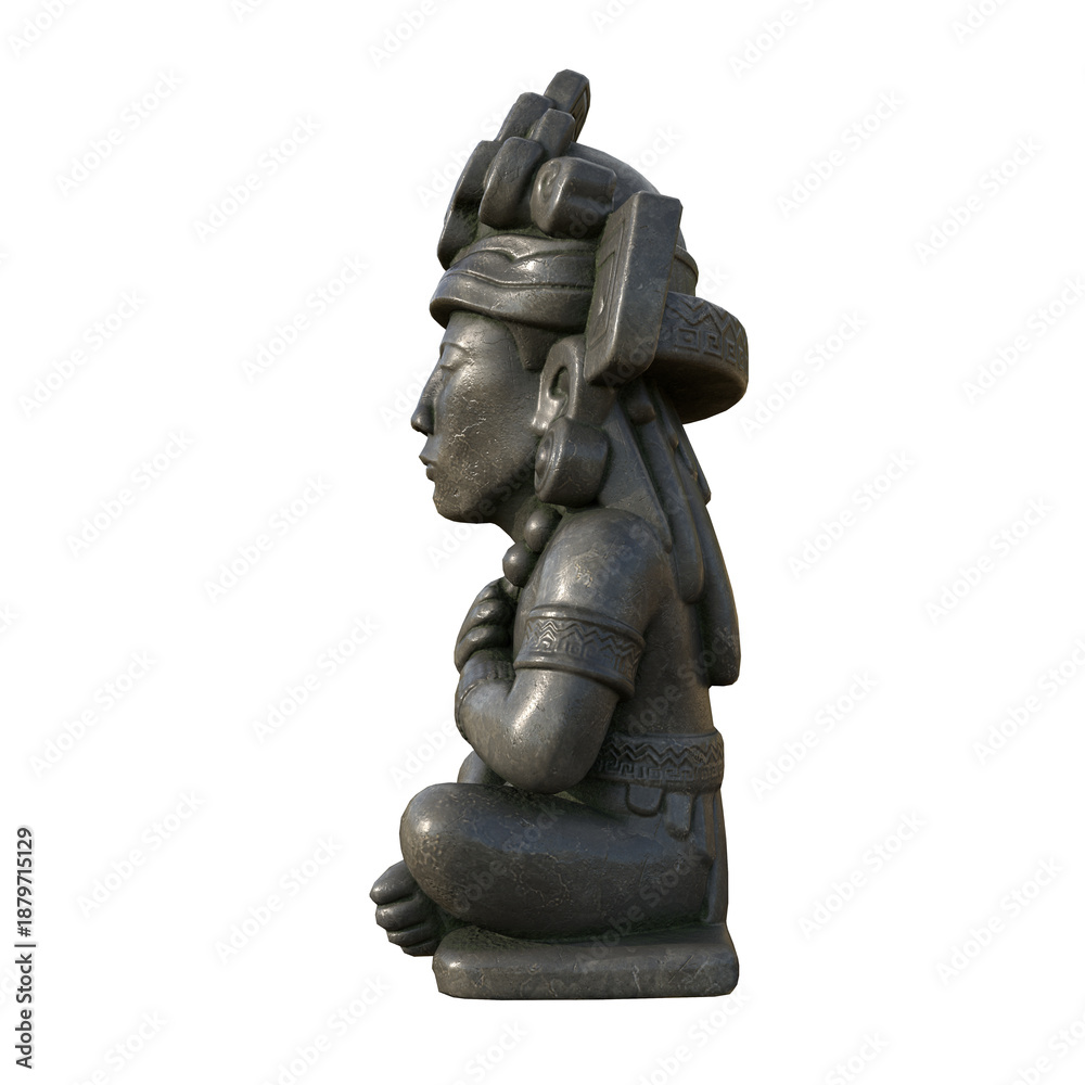 Fototapeta premium Aztec Chac Mool reproduction isolated over a white background