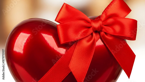 Red heart with bow