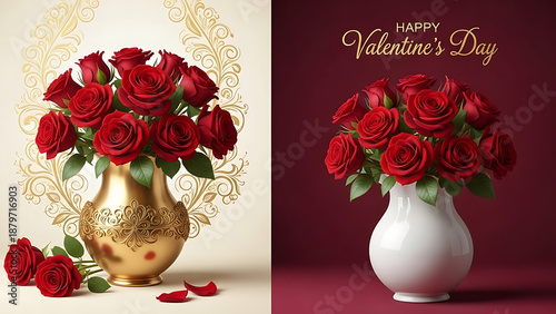 Elegant valentine's day rose bouquets