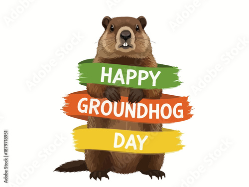 Groundhog standing on hind legs