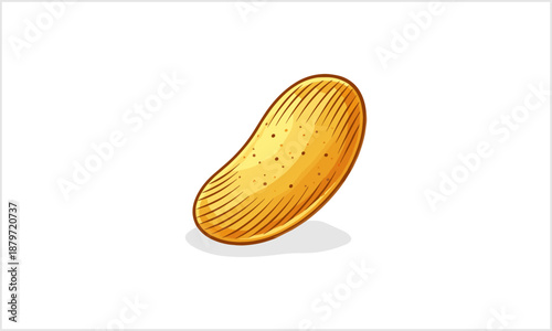 Illustration of a potato with textured surface, viewed from a slight angle, showcasing its golden color and subtle shading.