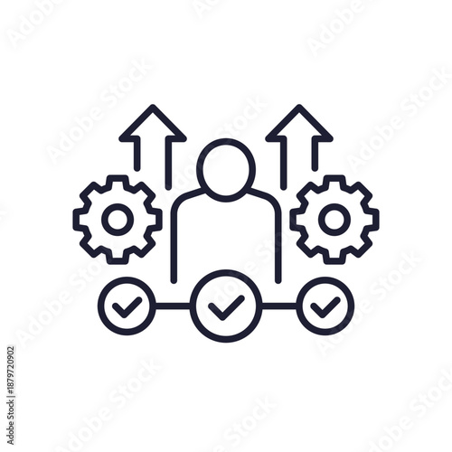 employee development and growth line icon