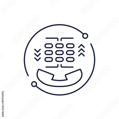 IVR system icon, Interactive Voice Response, automated telephony system line vector