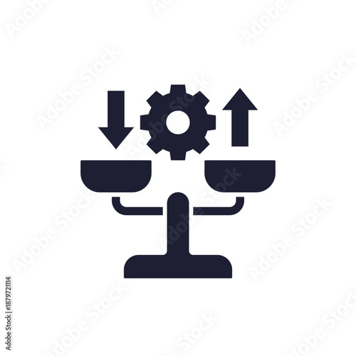 rebalancing icon with scales and gear