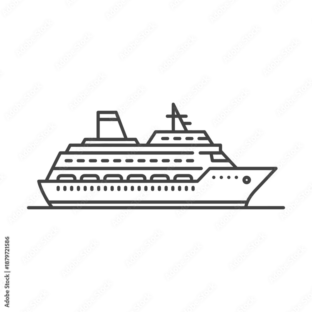 Fototapeta premium Ship Icon flat vector design