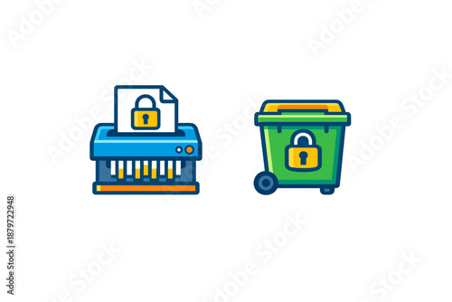 Data Destruction and Secure Disposal Icons