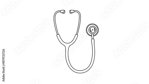 Minimalist line art stethoscope design for medical themes