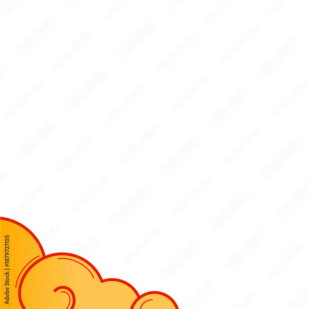 Obraz premium Chinese New Year Cloud Corner Border