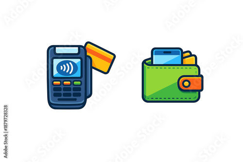 Payment terminal and digital wallet icons