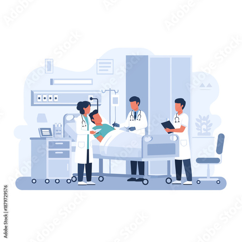 Medical Professionals Treating Patient in Hospital.