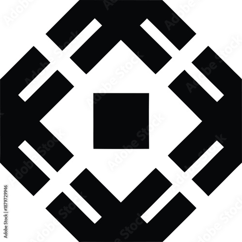 taoist bagua silhouette vector illustration on transparent background