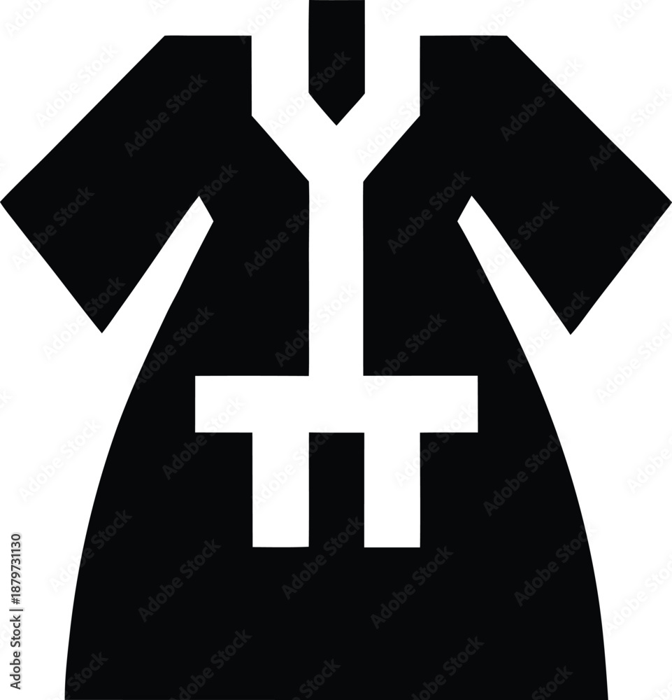 Obraz premium korean hanbok silhouette vector illustration on transparent background