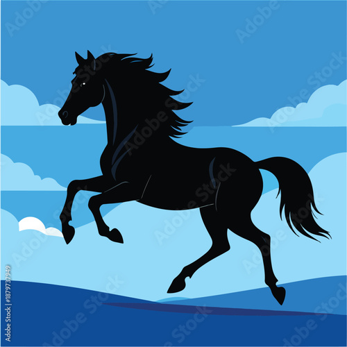 horse on a black background