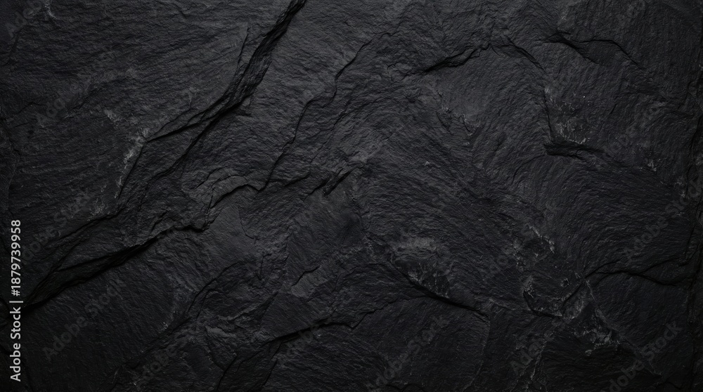 Fototapeta premium Dark stone texture displayed, slate rock surface background, abstract natural material concept