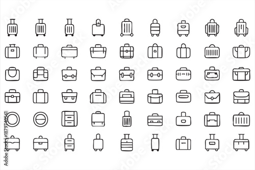 Luggage and Suitcase Icons for Tourism Apps and Web Platforms