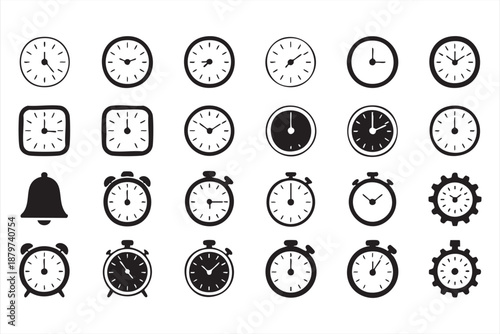 Time Tracking Icons for Productivity Apps and Web Dashboards