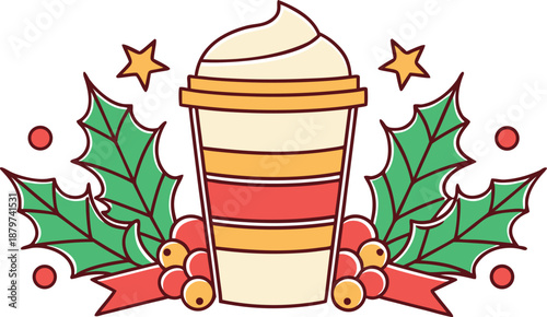 Eggnog Traditional Holiday Drink. Eggnog Christmas Beverage Illustration. Eggnog Winter Holiday Drink Concept. Eggnog Festive Creamy Beverage. Eggnog Classic Holiday Refreshment. Eggnog Seasonal