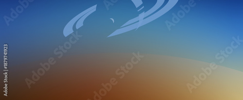 Orbital view from Titan. Space and astronomy banner for wallpaper and background. Vector illustration