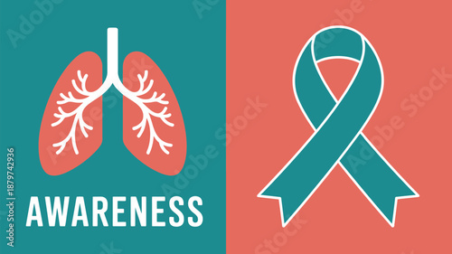 Lung awareness ribbon Vector