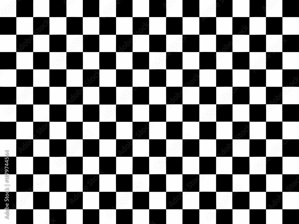 Fototapeta premium A black and white checkered pattern filling the entire frame of the image