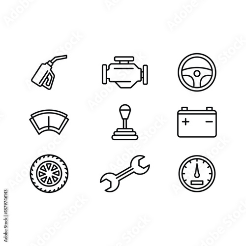car service part engine icon collections