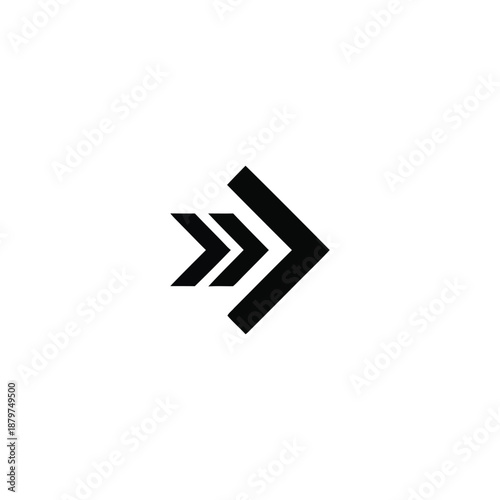 Black arrow icon pointing right direction indication movement forward navigation