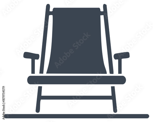 Simple rocking chair solid glyph icon for concepts of home comfort relaxation and furniture design