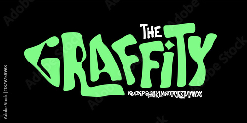 Graffiti Liquid Font Logo Alphabet Funky Letter Set Modern Street Typography, Creative Art Typographic Design for Freestyle Urban Poster Headline, Youth Logotype, Brush Fonts. Vector Typeface