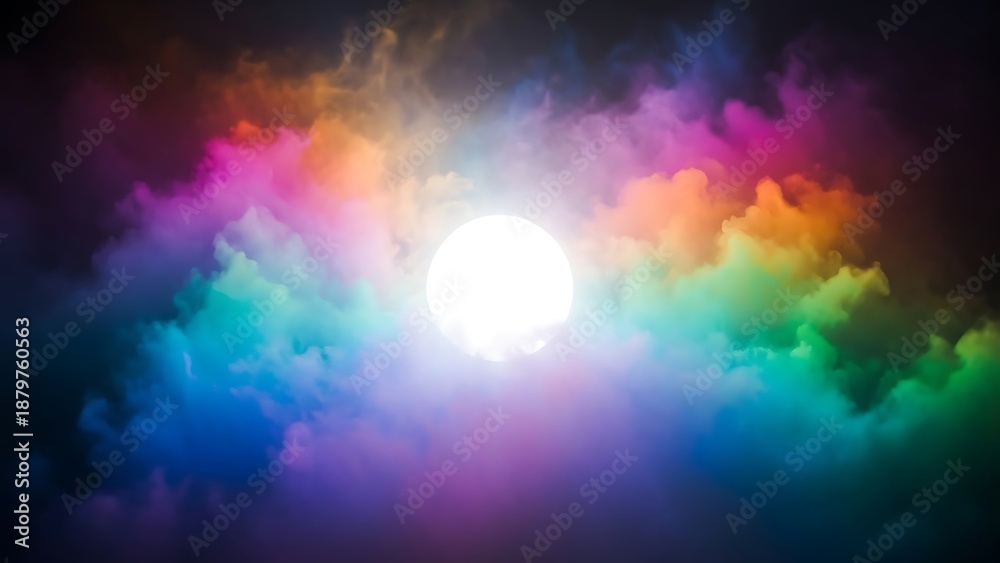 Fototapeta premium Spectrum Orb in Vibrant Clouds