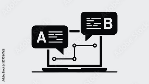 Optimizing digital experiences with a/b testing and data driven comparison Vector