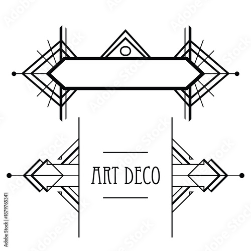 Black and white vector illustration of a seated flapper girl in 1920s style, wearing vintage lingerie. Elegant line art artwork presented in two design variations, inspired by Art Deco and retro