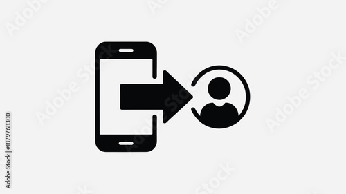 Mobile device connecting to a user account, representing login, access, or data transfer Vector