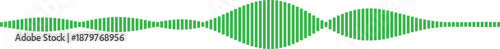Green sound wave pattern on white background Vector
