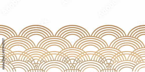 Elegant repeating pattern of golden arches forming a stylized wave border