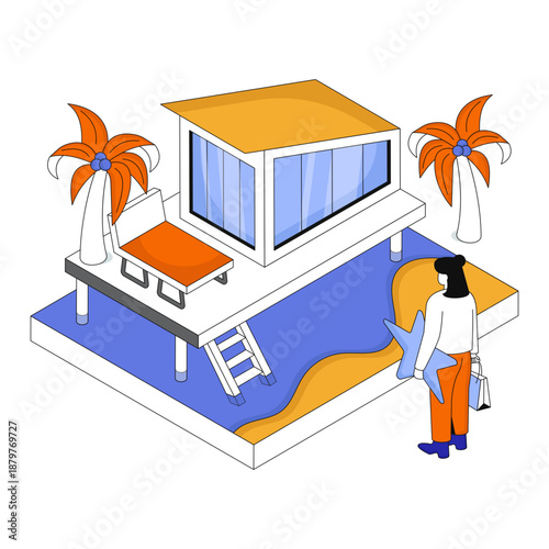 Perfect design illustration of beach home 