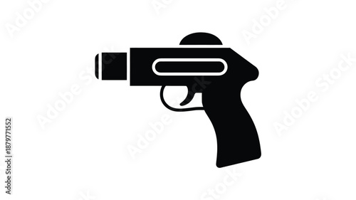 Black silhouette icon of a taser or stun gun for self-defense and security device Vector