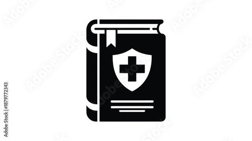 Medical guide book icon symbolizing health information, education, and protective care Vector