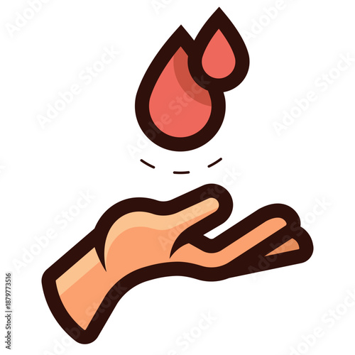 menstruation hand care glyph icon illustration
