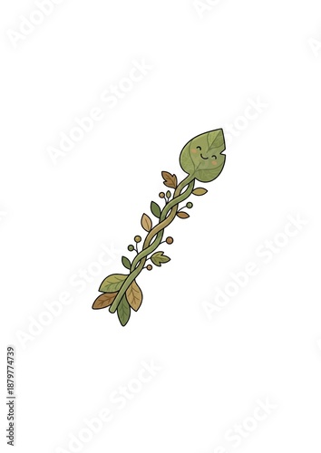 Nature Leaf Arrow Made of Green Vine Illustration