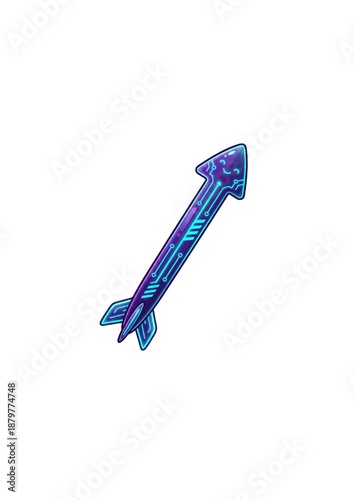 Futuristic Neon Tech Arrow with Circuit Style Design
