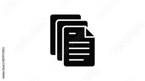 Stack of documents icon representing multiple files, paperwork, or data organization Vector