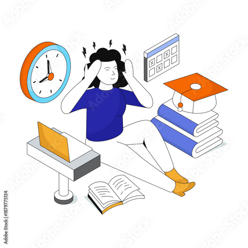 Modern design icon of study stress