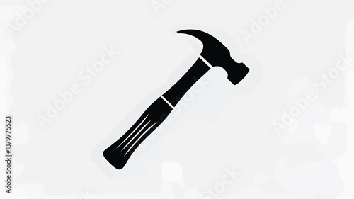 Black silhouette icon of a classic claw hammer, a versatile construction and repair tool Vector