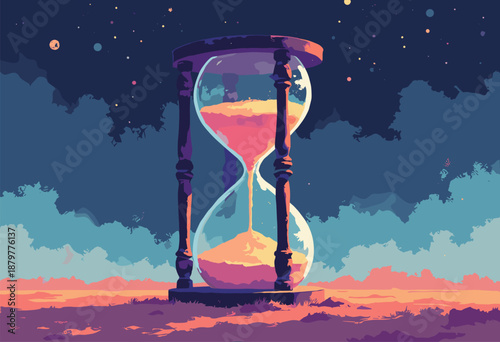 hourglass where sand flows up instead down Time Reversal Scifi concept