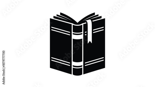 A classic opened book with a bookmark, representing knowledge, education, and literature Vector
