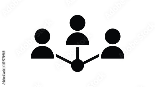 Social network icon depicting connected people and community or team collaboration Vector