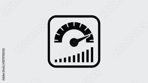 Measuring high speed and network performance with a gauge and signal strength bars Vector