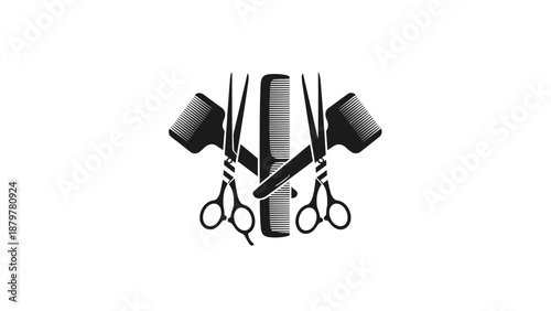 Barber And Hairdresser Tools Icon Design